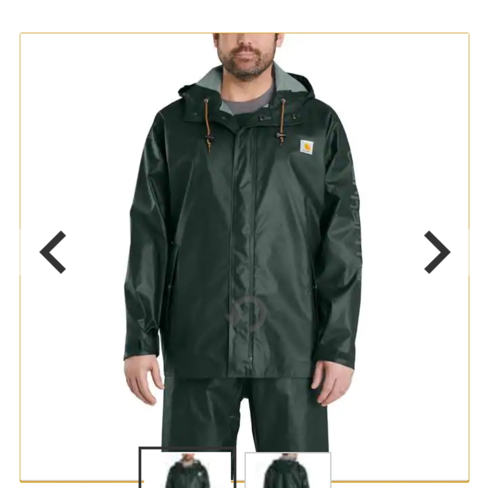 Mens Carhartt Waterproof Rainstorm Jacket